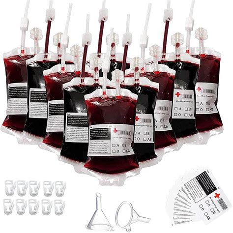 fake blood bags for sale|halloween blood bags for drinks.